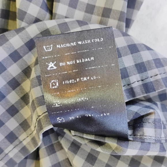 QOR Gingham Short Sleeve Button Up Performance Stretch Shirt Mens Size Medium - Picture 10 of 13